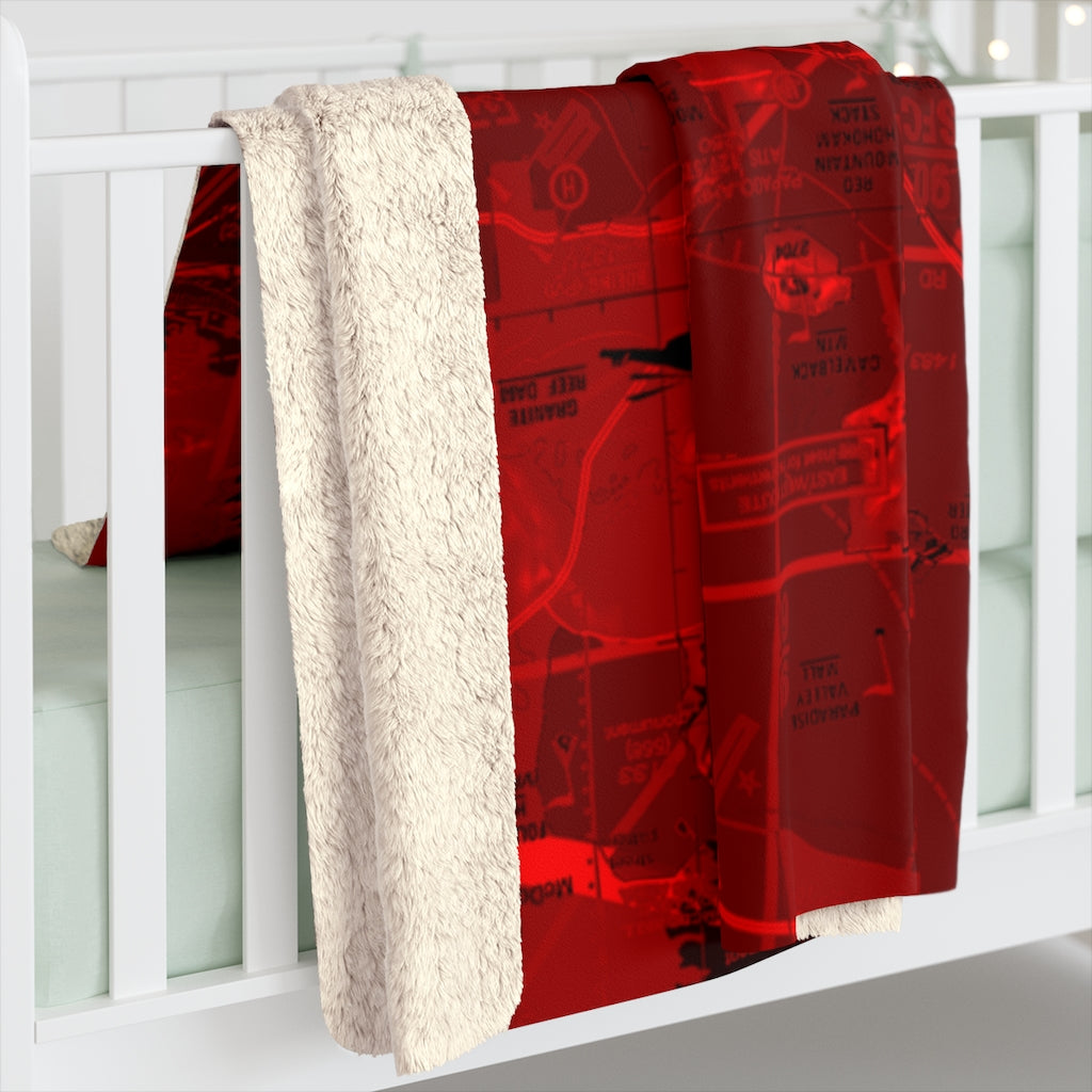 Phoenix TAC Chart sherpa fleece blanket (red)