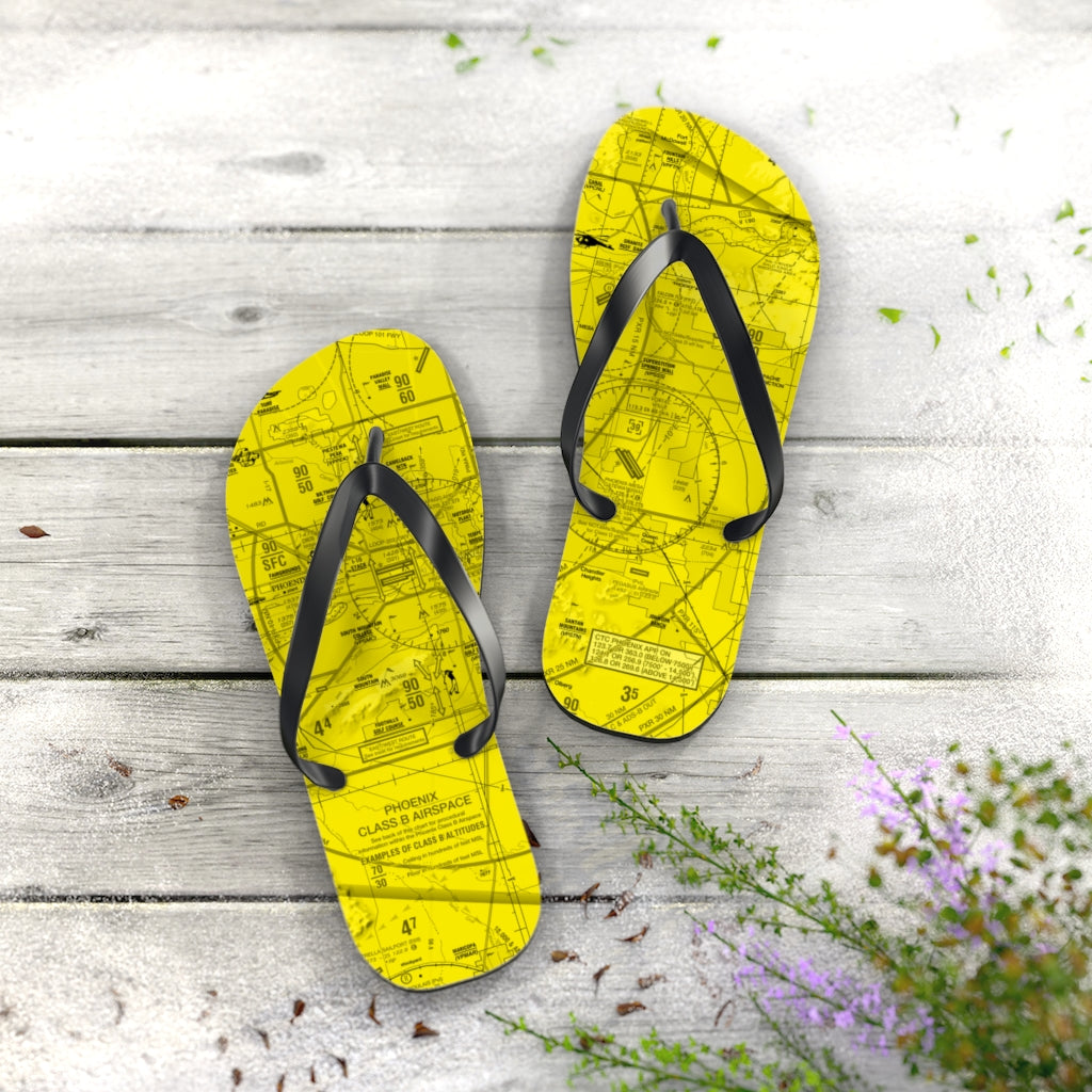 Aeronautical Chart Flip-Flops (PHX/yellow)