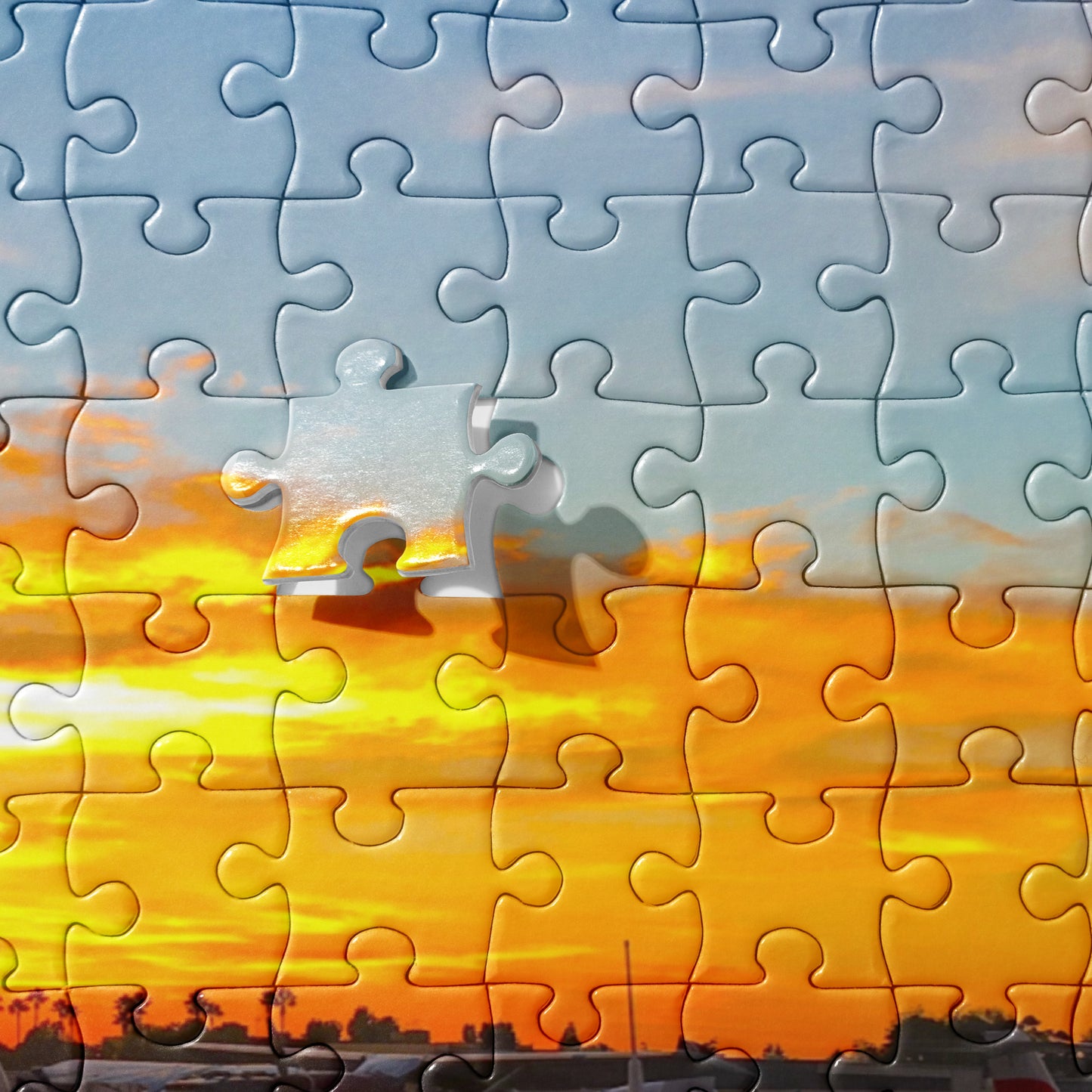 Skyhawk at dusk at Santa Monica Airport jigsaw puzzle