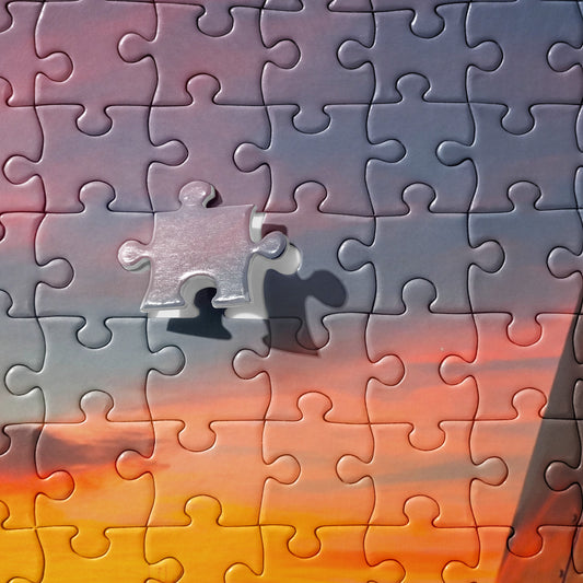 Cessna Skyhawk at sunset at Santa Monica Airport jigsaw puzzle