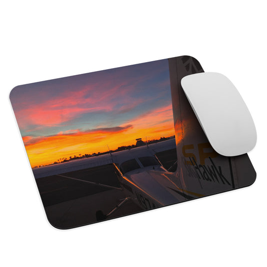 Cessna Skyhawk at Sunset at Santa Monica Airport mouse pad