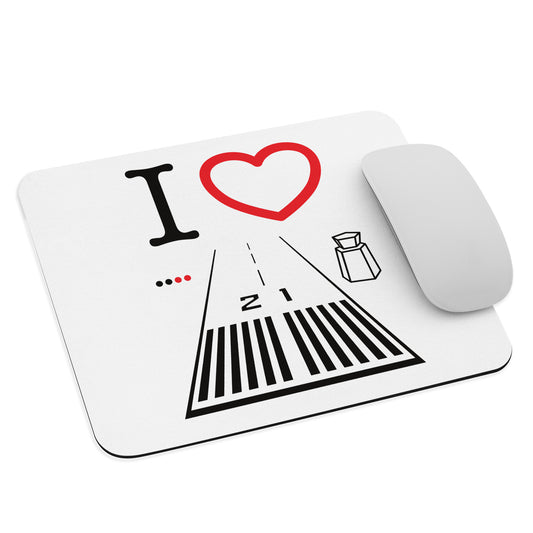 Santa Monica Airport Runway 21 mouse pad (white)