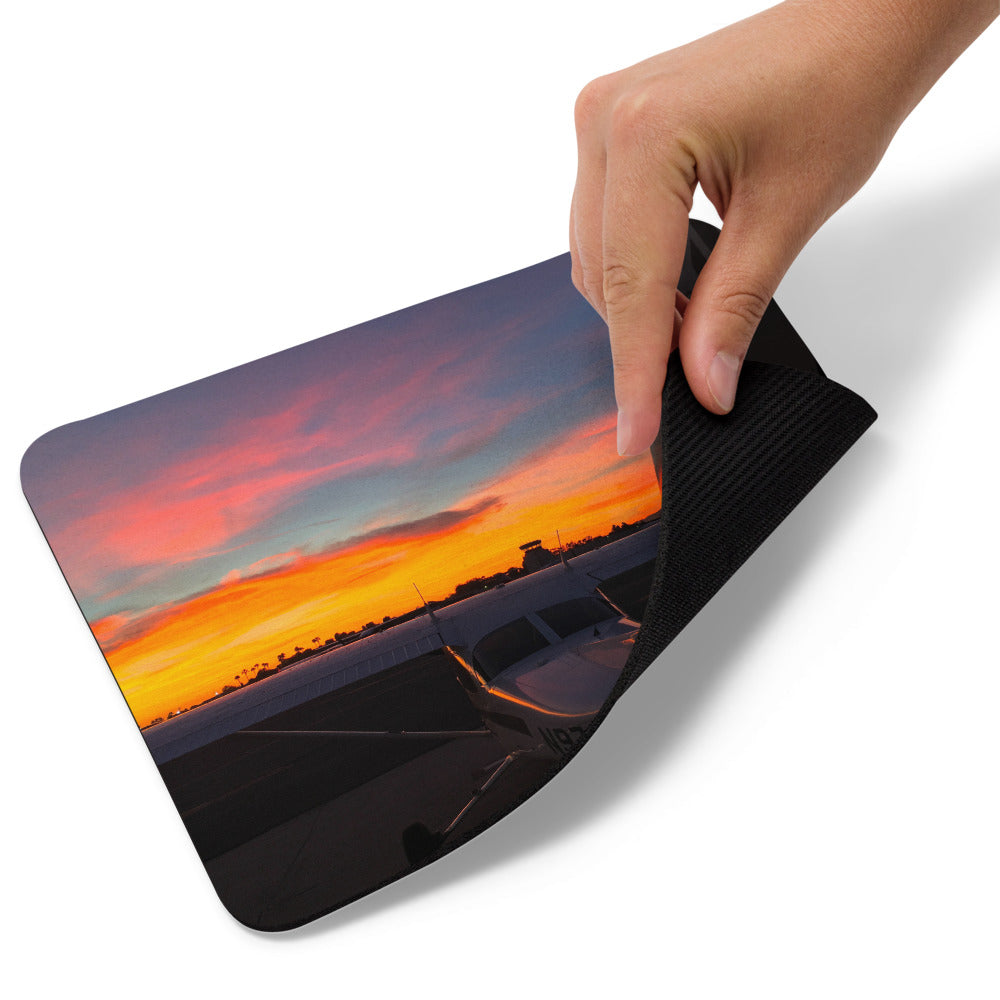 Cessna Skyhawk at Sunset at Santa Monica Airport mouse pad