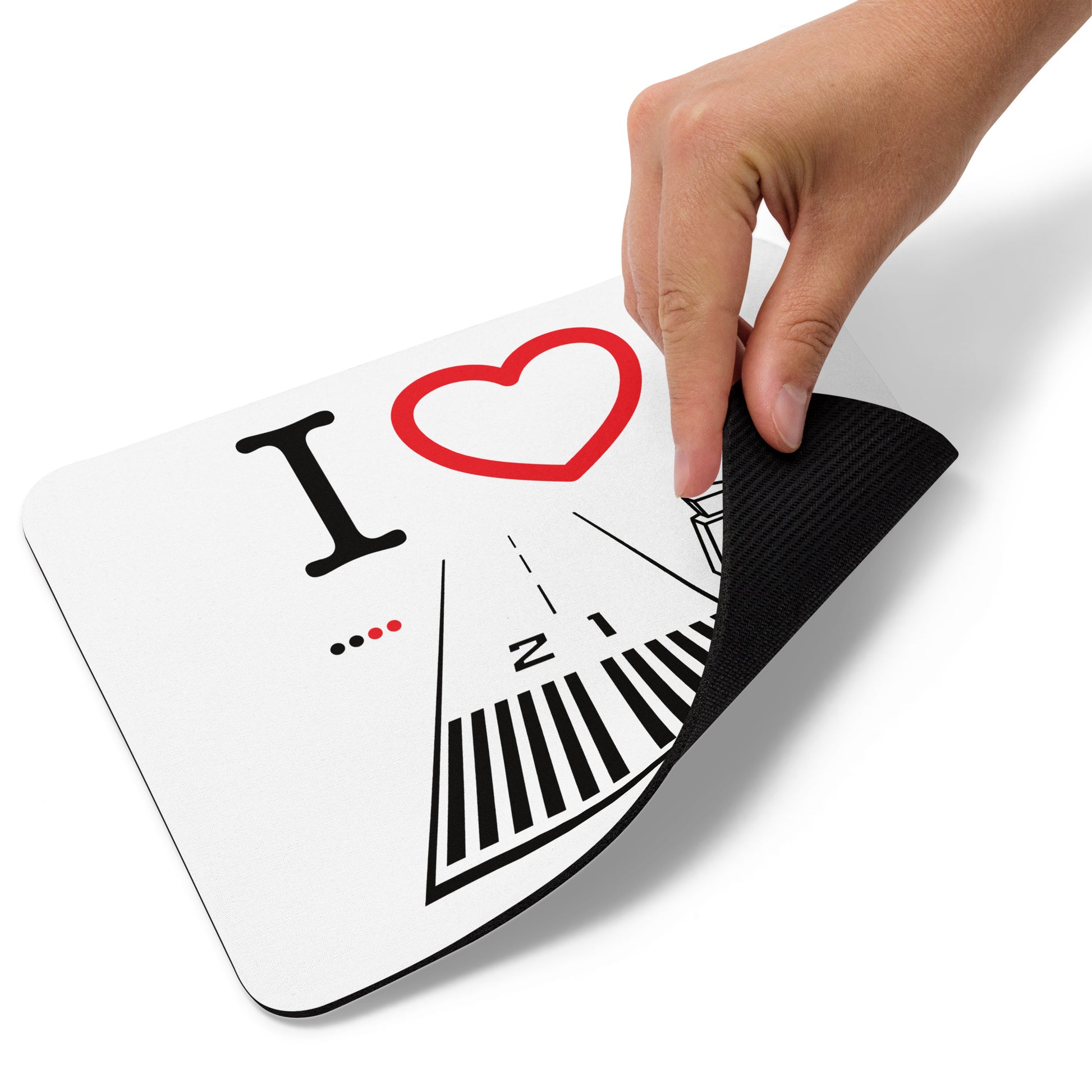 Santa Monica Airport Runway 21 mouse pad (white)