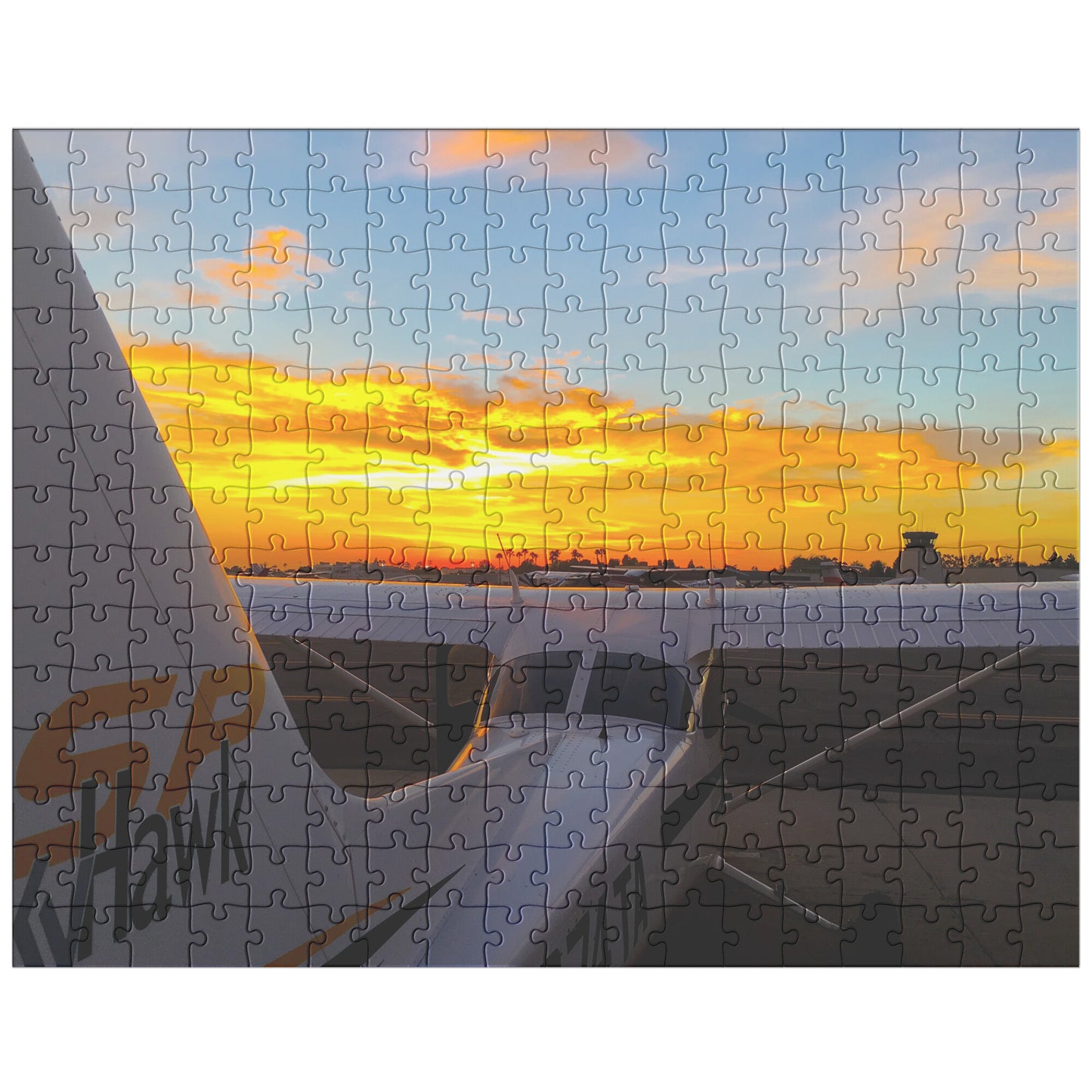 Skyhawk at dusk at Santa Monica Airport jigsaw puzzle