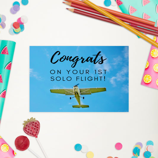 Congrats on your 1st Solo Flight! - postcard (Cessna)