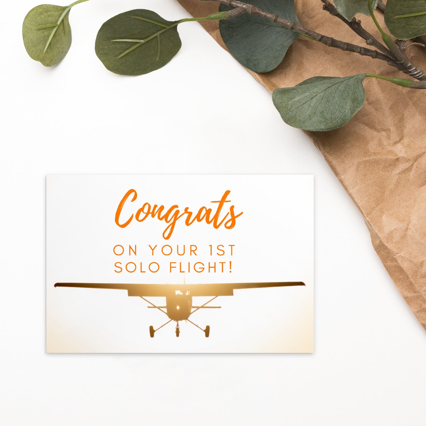 Congrats on your 1st Solo Flight! - postcard (sunset)