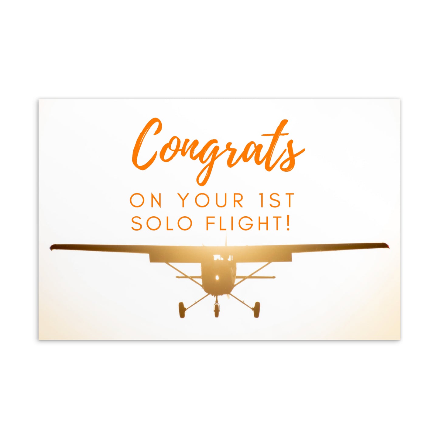 Congrats on your 1st Solo Flight! - postcard (sunset)