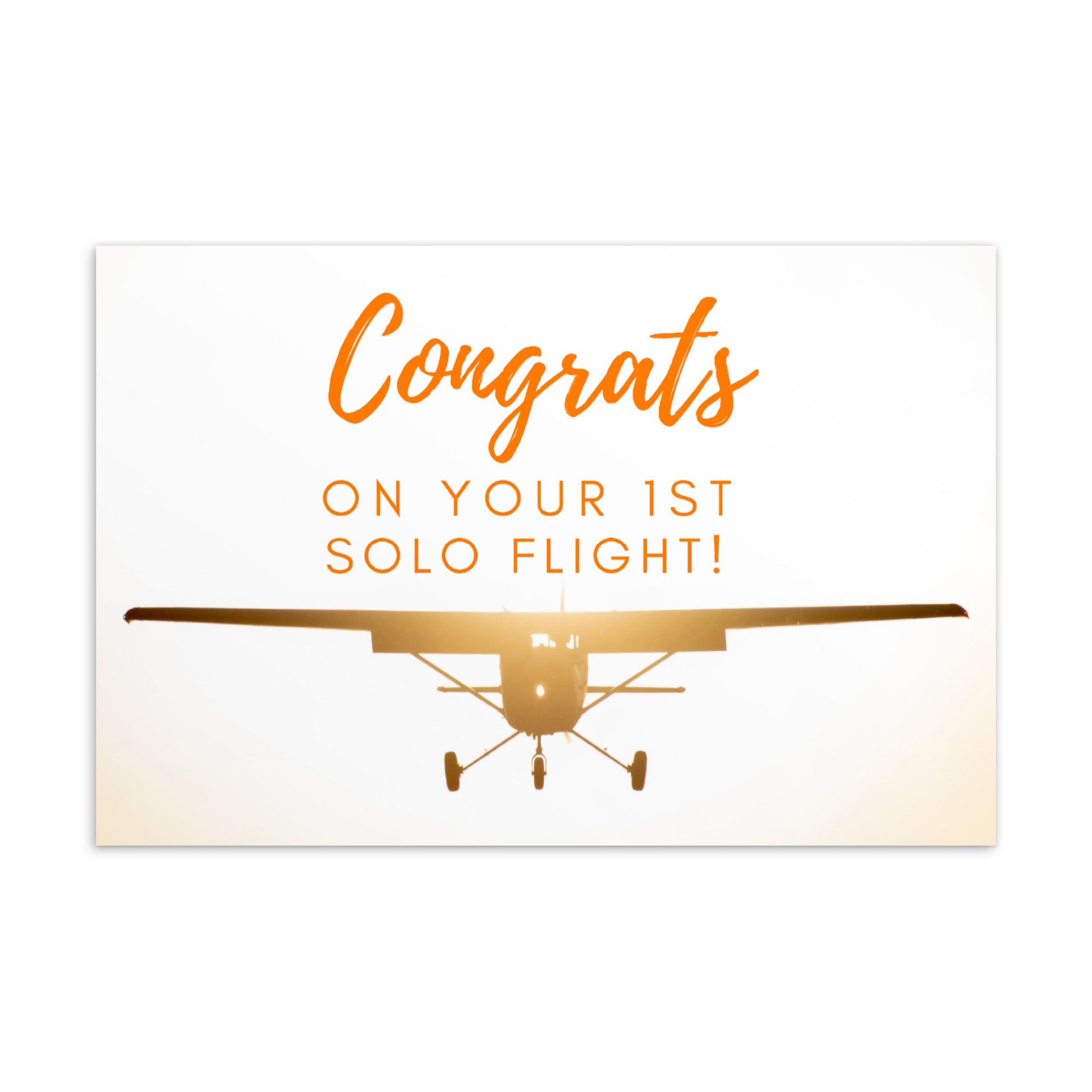 Congrats on your 1st Solo Flight! - postcard (sunset)