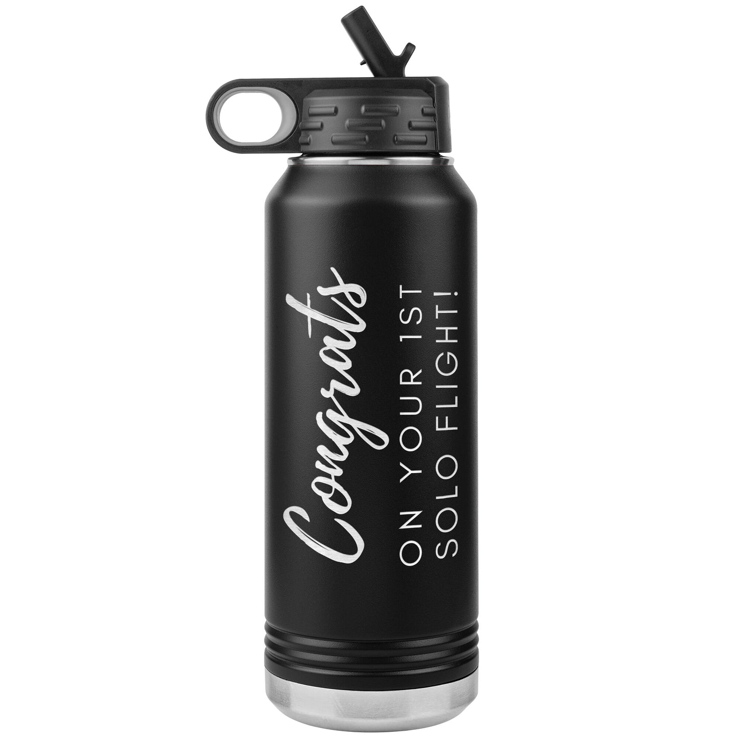 Congrats on your 1st Solo Flight! - 32 oz. water bottle