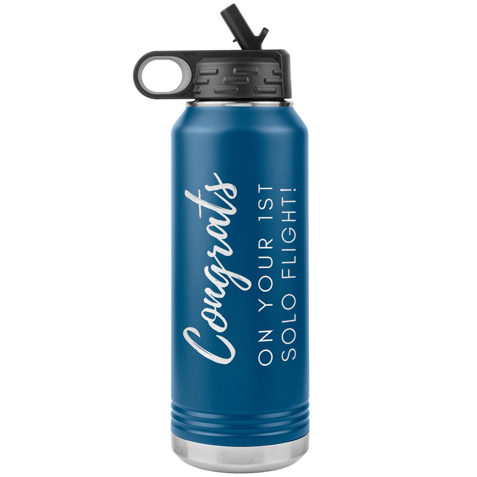 Congrats on your 1st Solo Flight! - 32 oz. water bottle