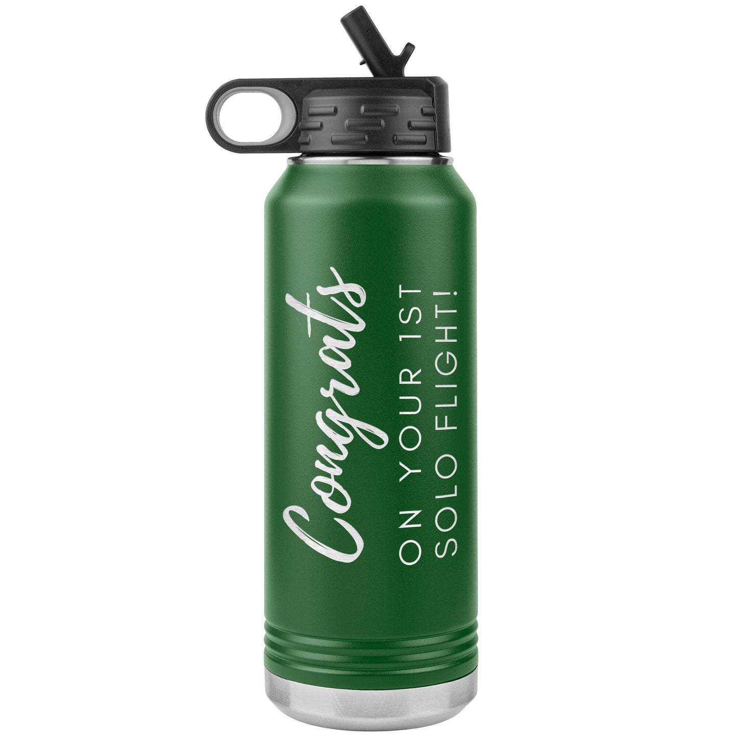 Congrats on your 1st Solo Flight! - 32 oz. water bottle