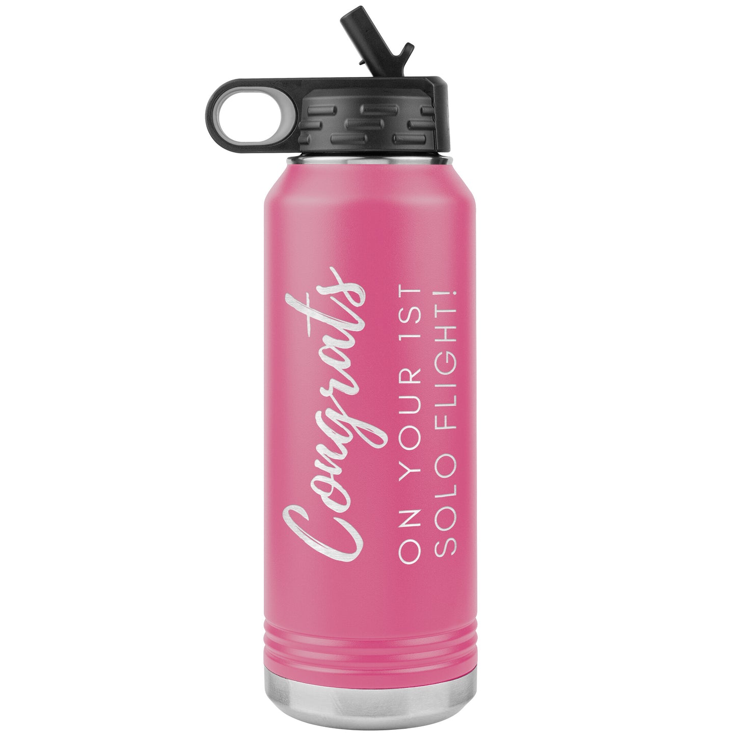Congrats on your 1st Solo Flight! - 32 oz. water bottle