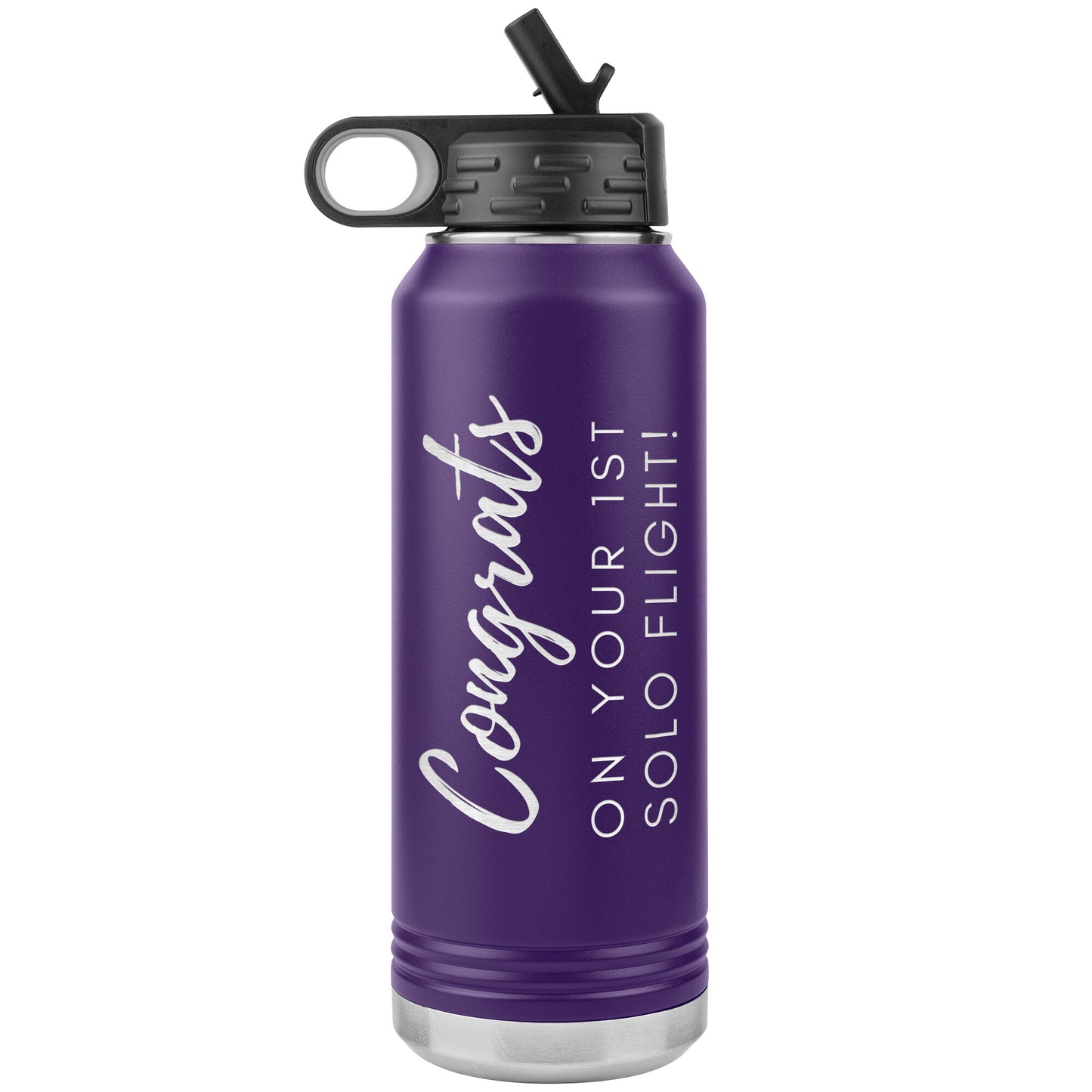 Congrats on your 1st Solo Flight! - 32 oz. water bottle