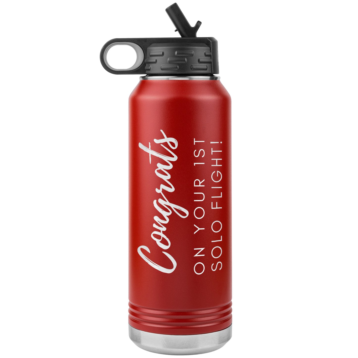 Congrats on your 1st Solo Flight! - 32 oz. water bottle