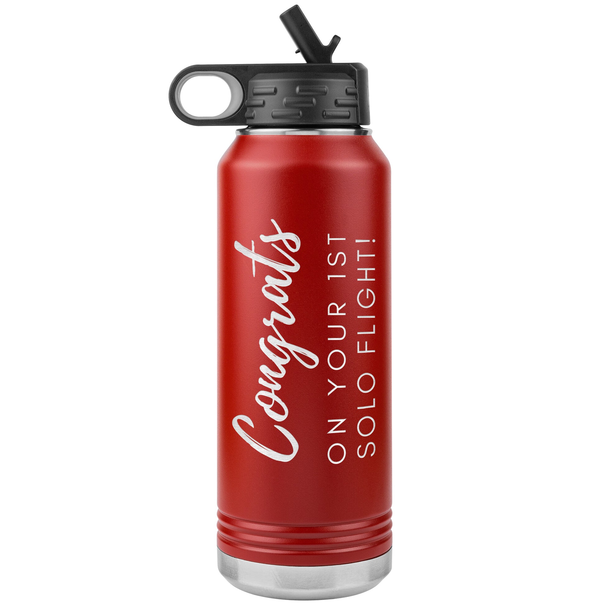 Congrats on your 1st Solo Flight! - 32 oz. water bottle
