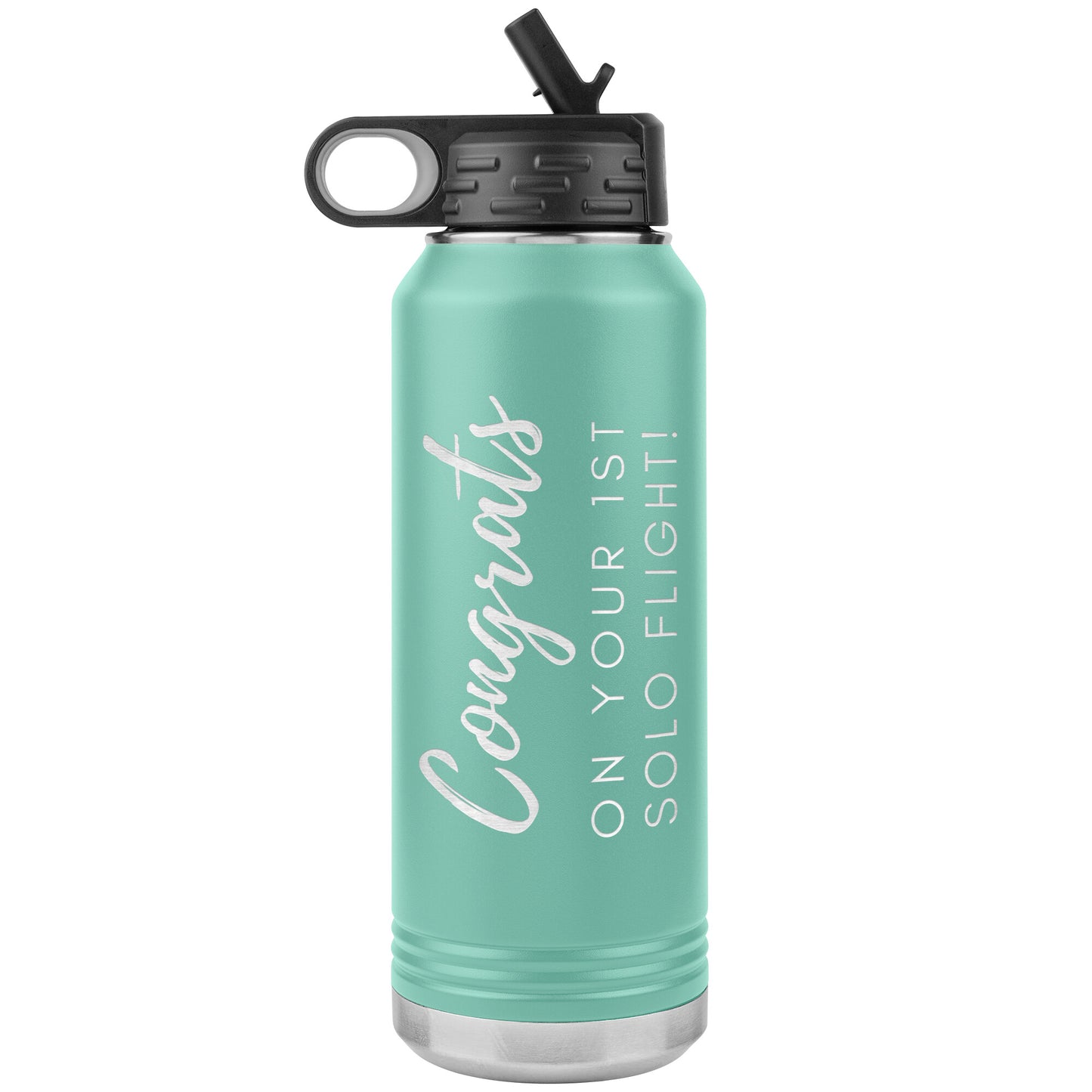 Congrats on your 1st Solo Flight! - 32 oz. water bottle