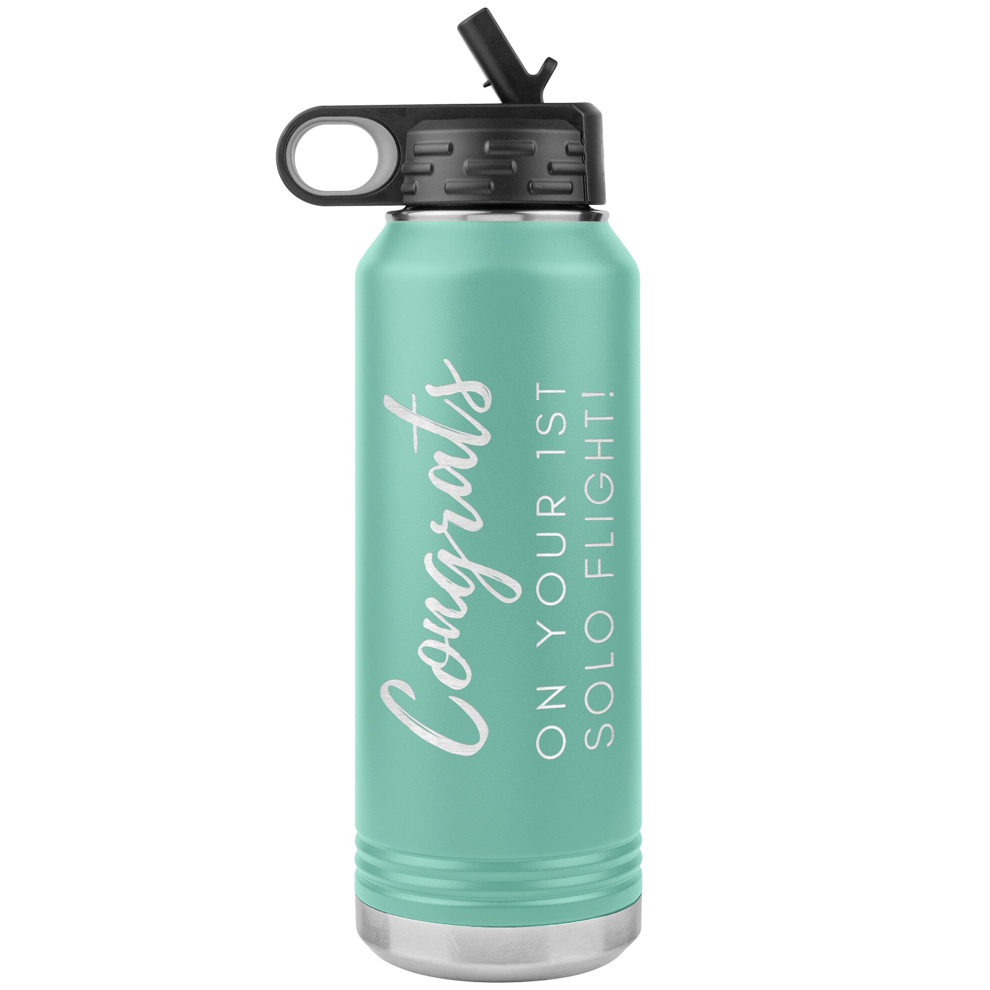 Congrats on your 1st Solo Flight! - 32 oz. water bottle