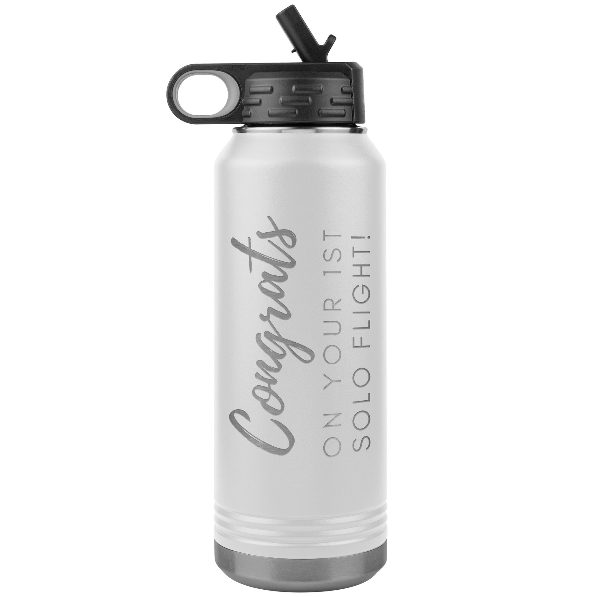Congrats on your 1st Solo Flight! - 32 oz. water bottle