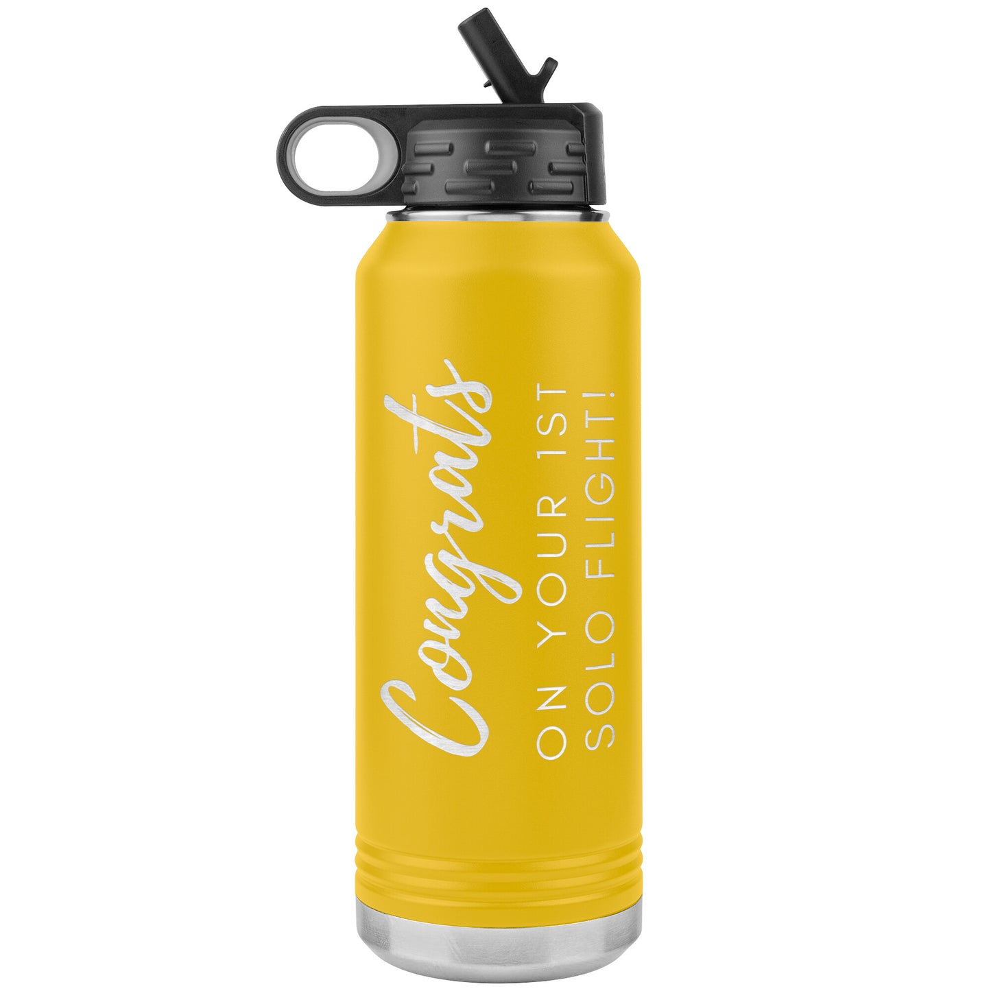 Congrats on your 1st Solo Flight! - 32 oz. water bottle
