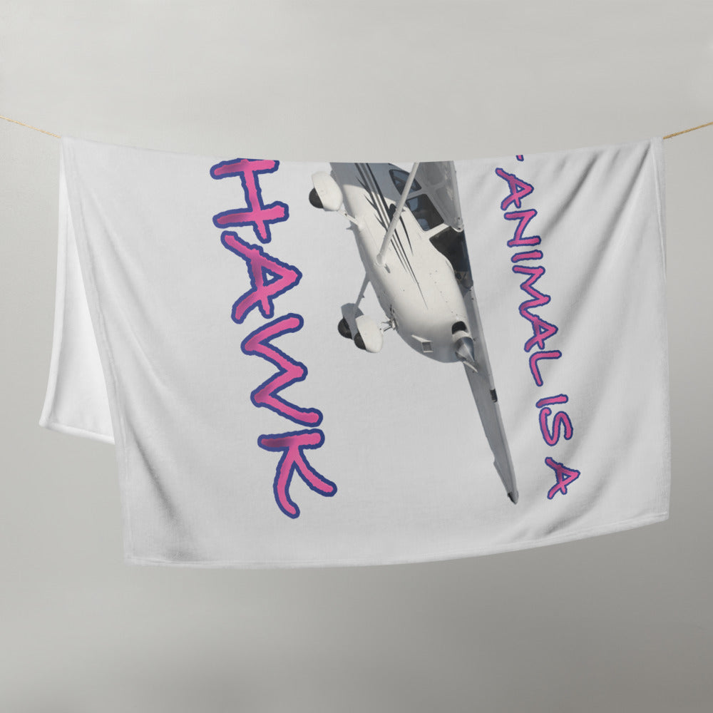 My Spirit Animal is a Skyhawk off white throw blanket