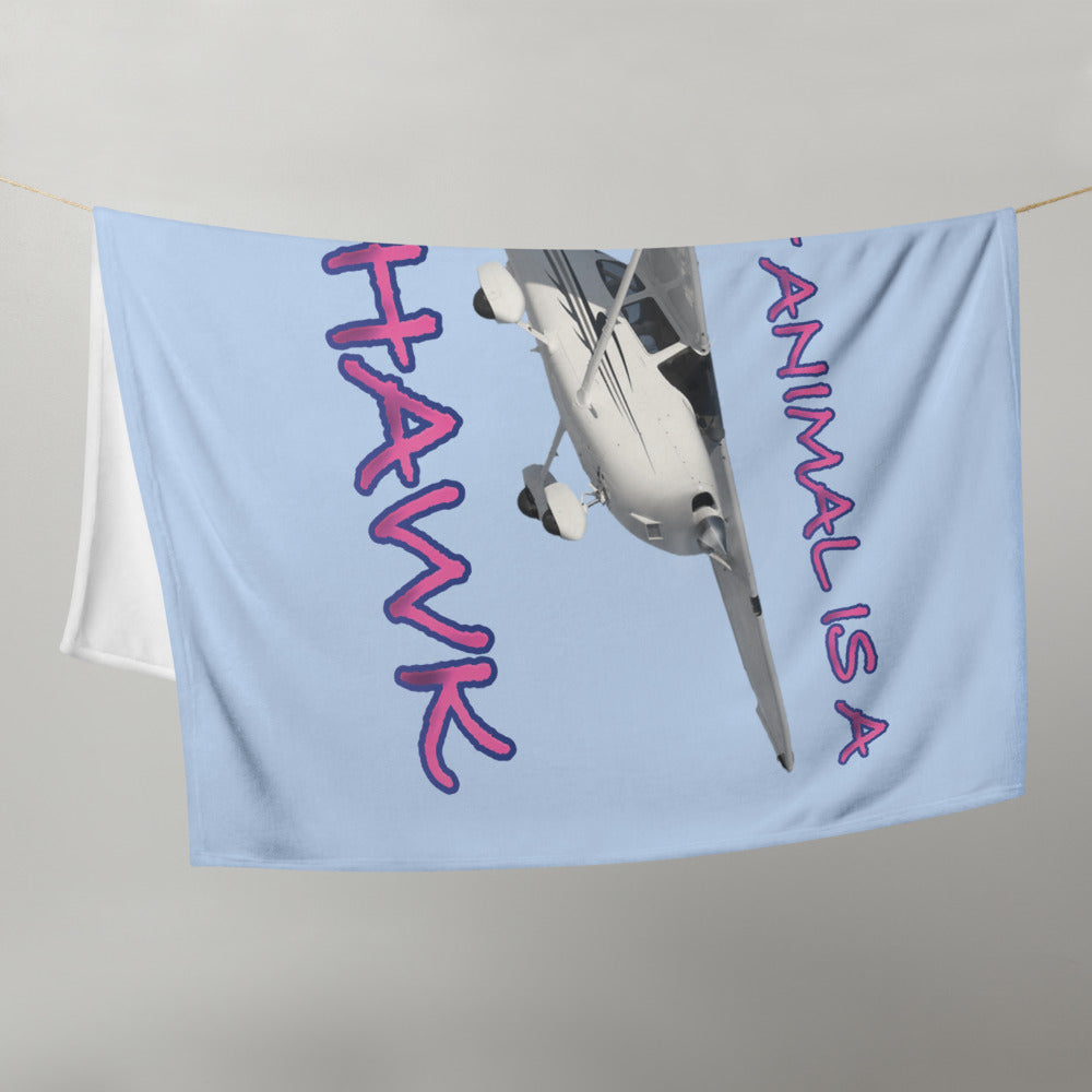 My Spirit Animal Skyhawk light blue throw blanket