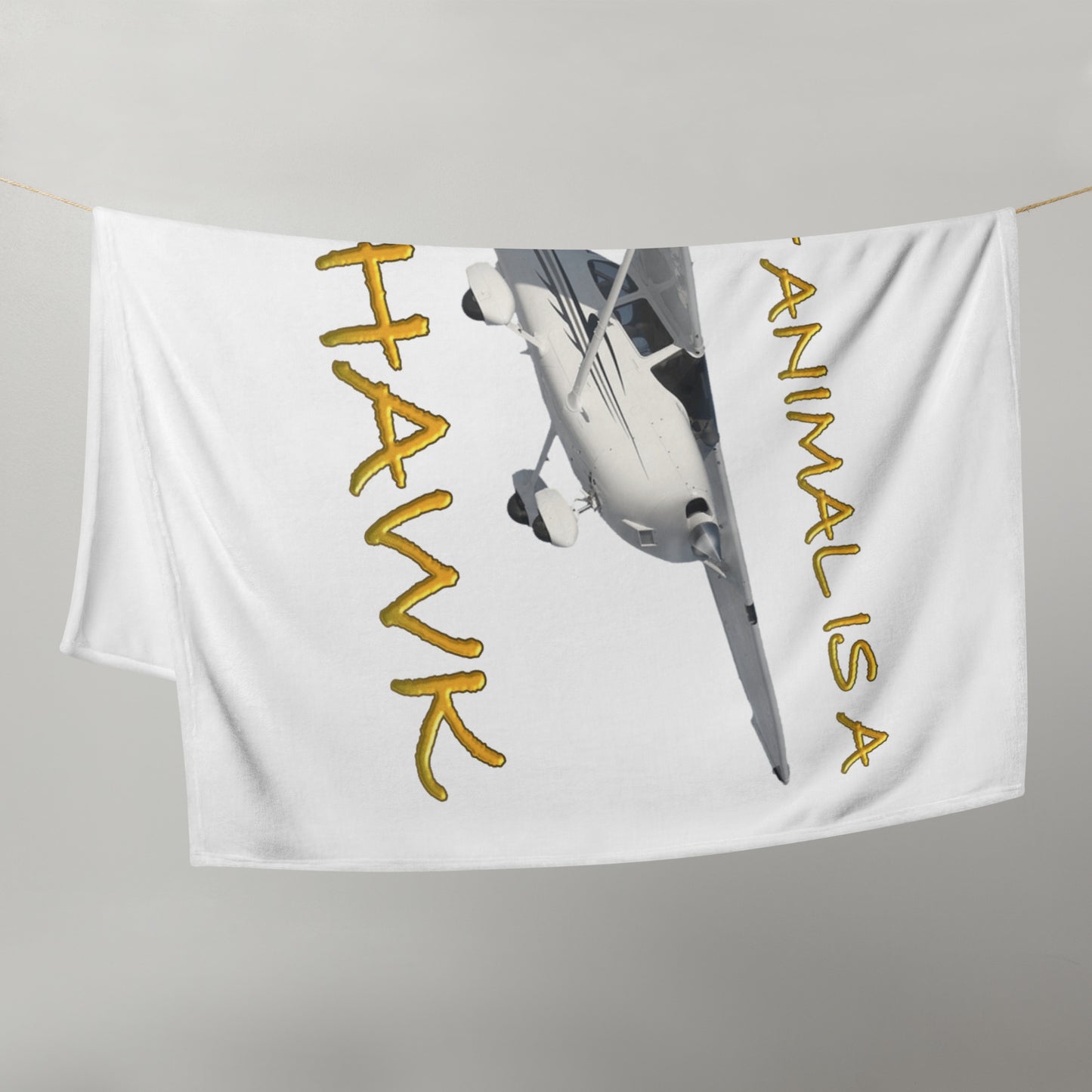 My Spirit Animal is a Skyhawk white throw blanket