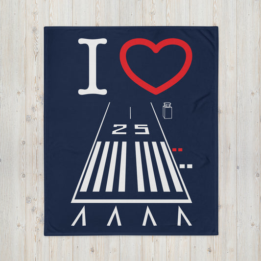 Hawthorne Airport Runway 25 - Throw Blanket