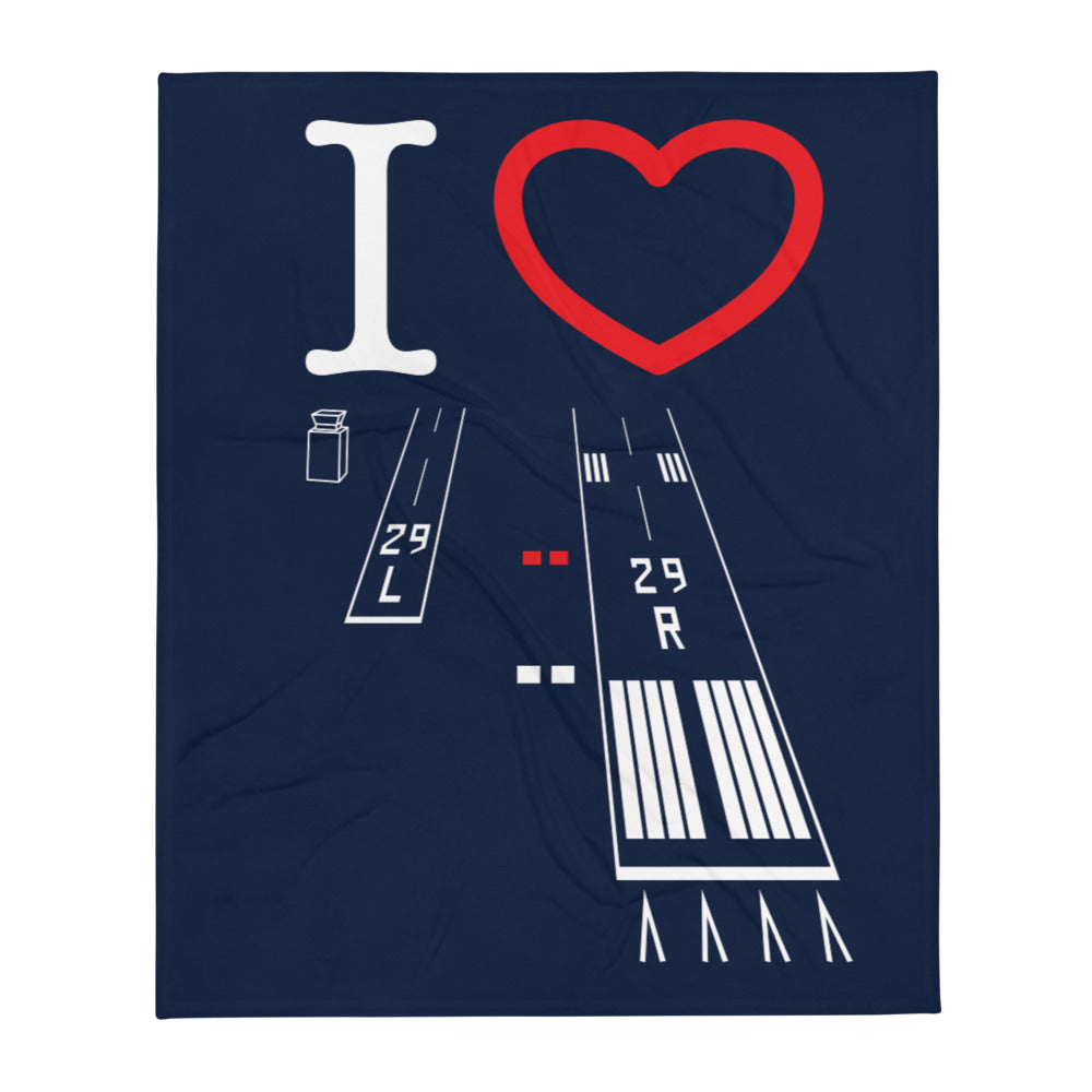 Torrance Airport Runways 29L / 29R - Throw Blanket