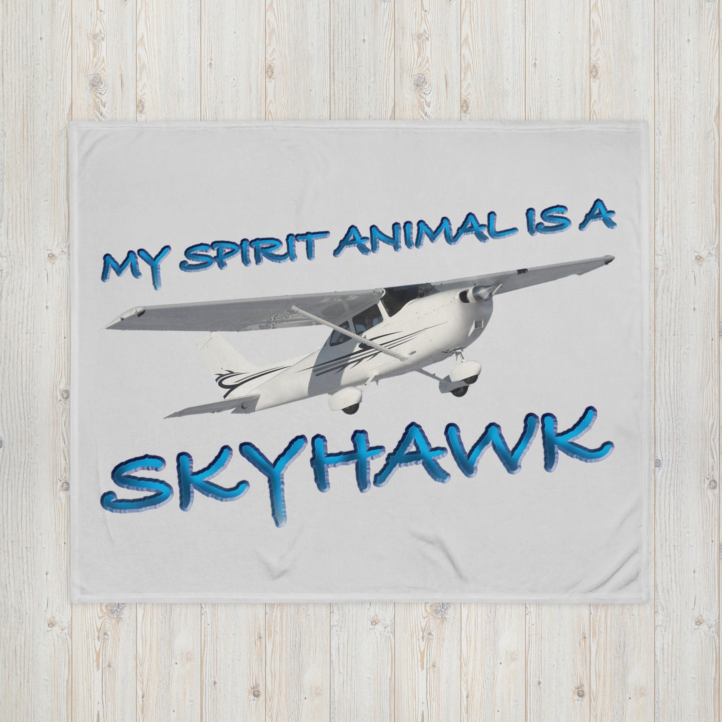 My Spirit Animal is a Skyhawk - Throw Blanket