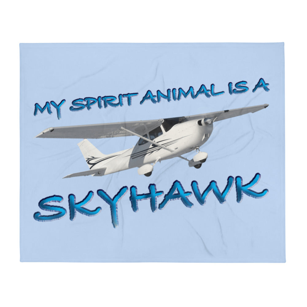 My Spirit Animal is a Skyhawk - Throw Blanket