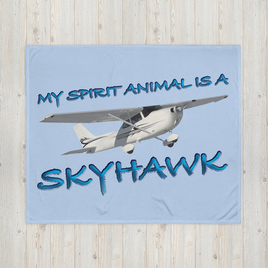 My Spirit Animal is a Skyhawk - Throw Blanket