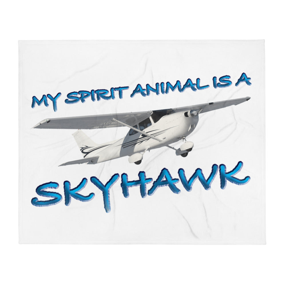 My Spirit Animal is a Skyhawk - Throw Blanket