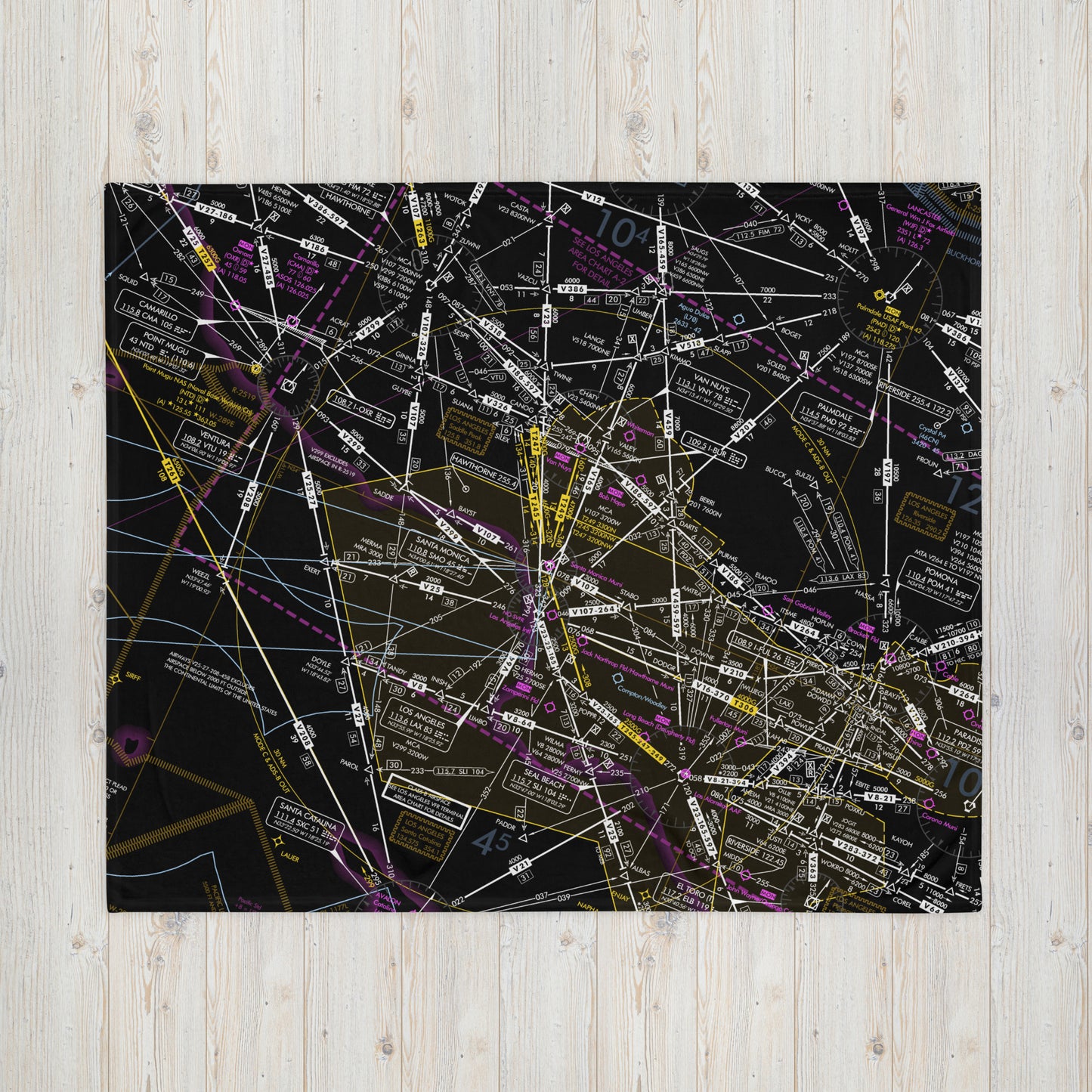 Enroute Low Altitude (ELUS3) Chart throw blanket (invert 2)