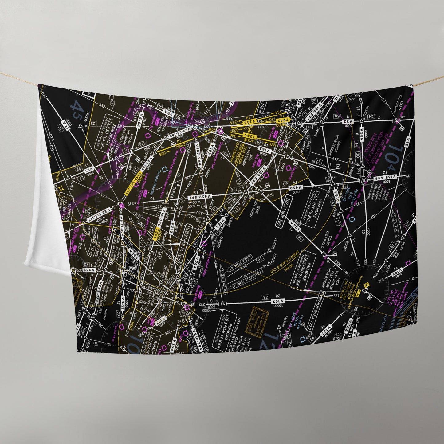 Enroute Low Altitude (ELUS3) Chart throw blanket (invert 2)