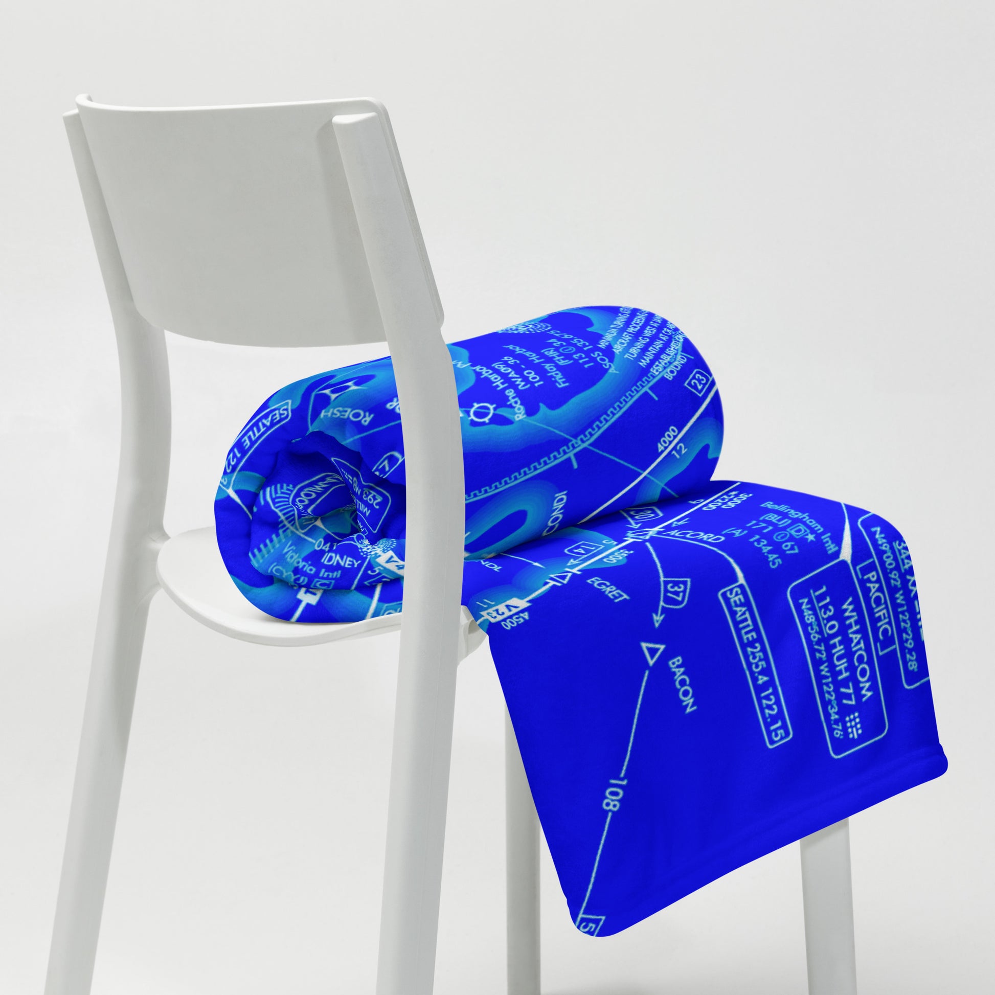 Aeronautical Chart throw blanket (blue)