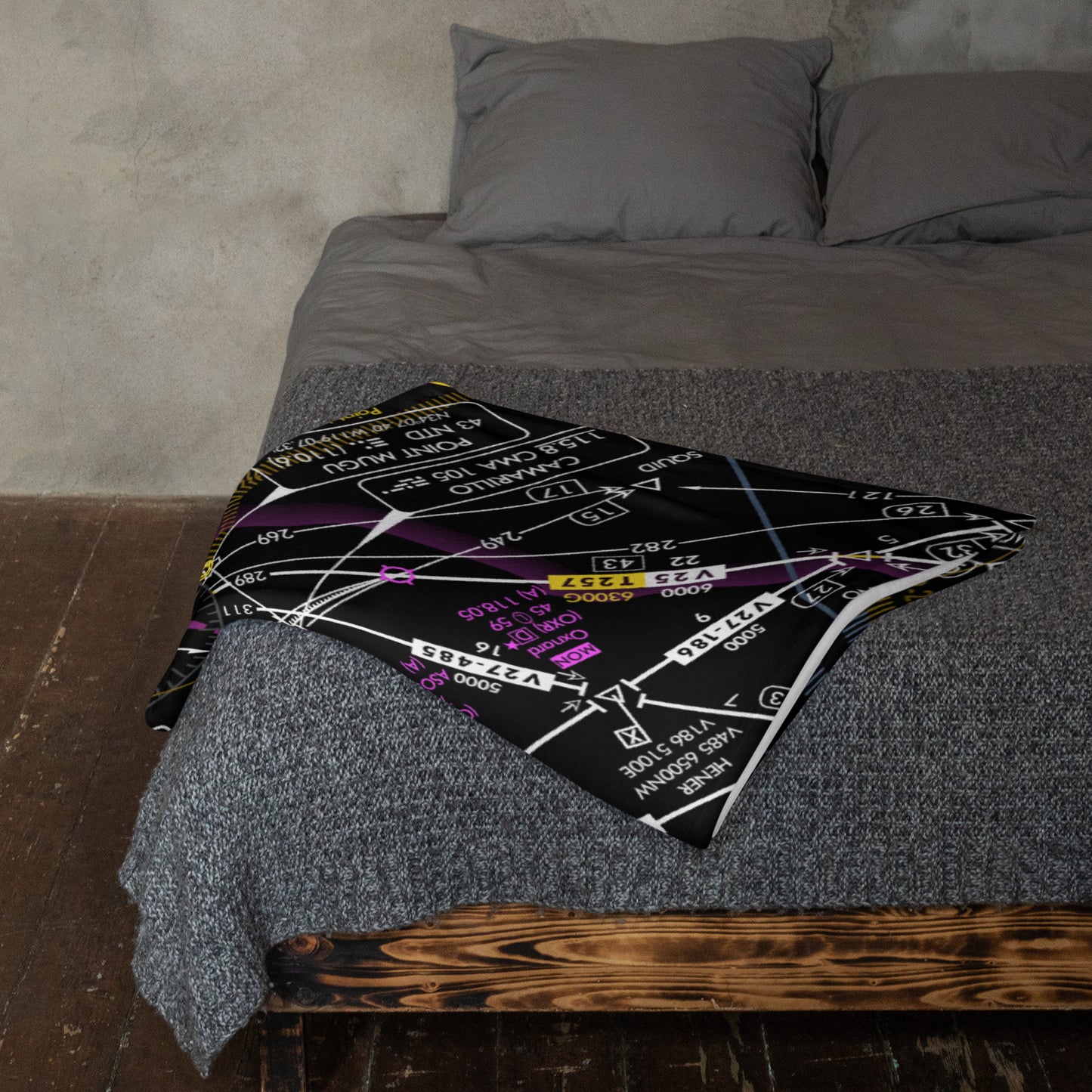Aeronautical Chart - throw blanket (invert 2)