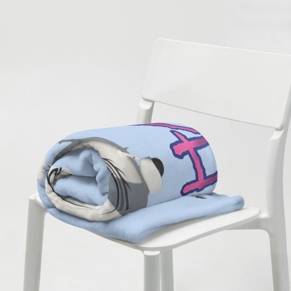 My Spirit Animal Skyhawk light blue throw blanket