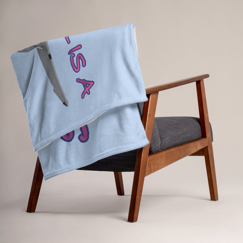 My Spirit Animal Skyhawk light blue throw blanket