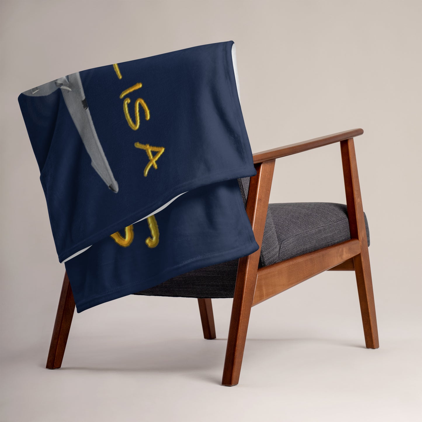My Spirit Animal is a Skyhawk navy throw blanket