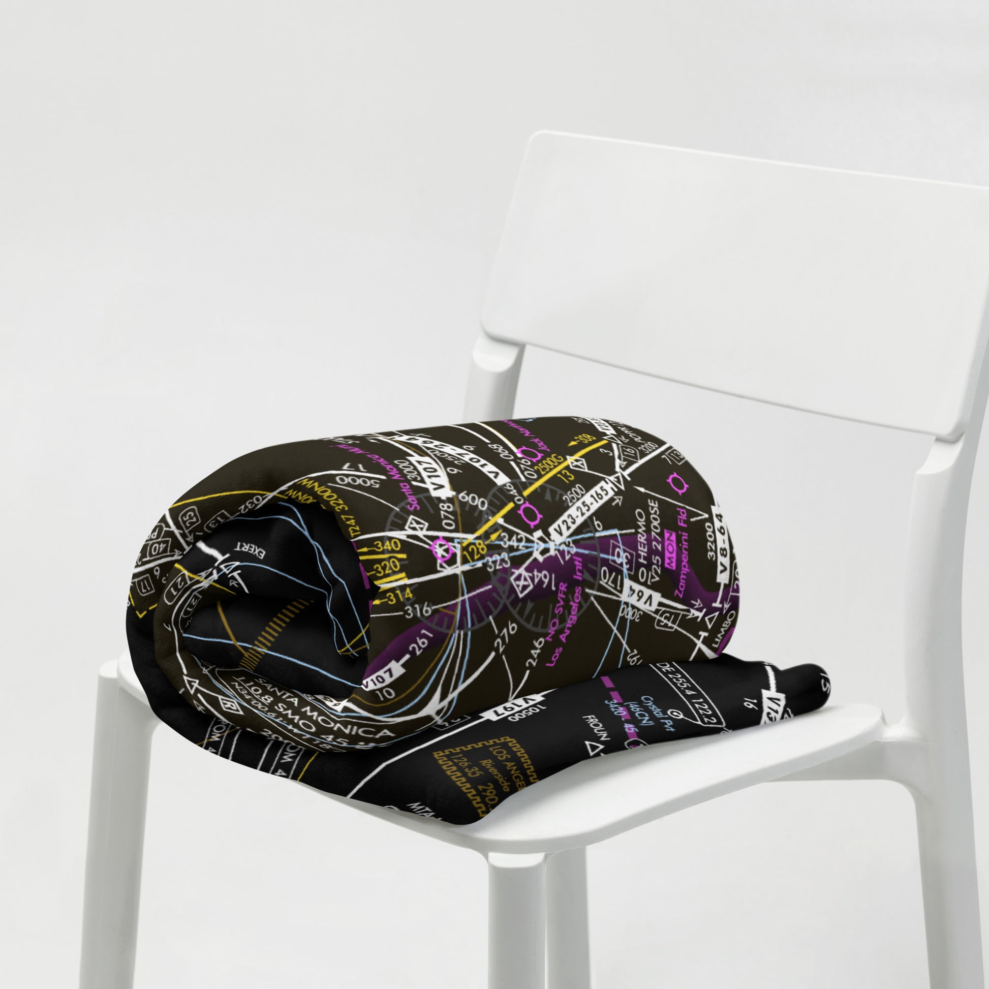 Aeronautical Chart - throw blanket (invert 2)