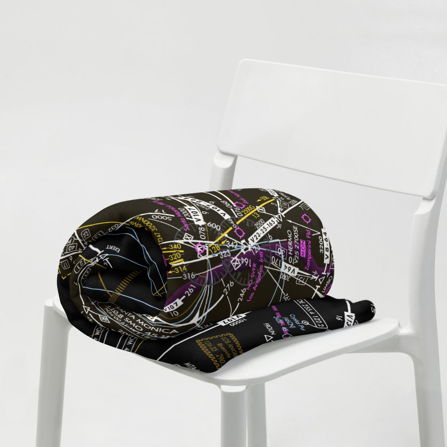 Aeronautical Chart - throw blanket (invert 2)