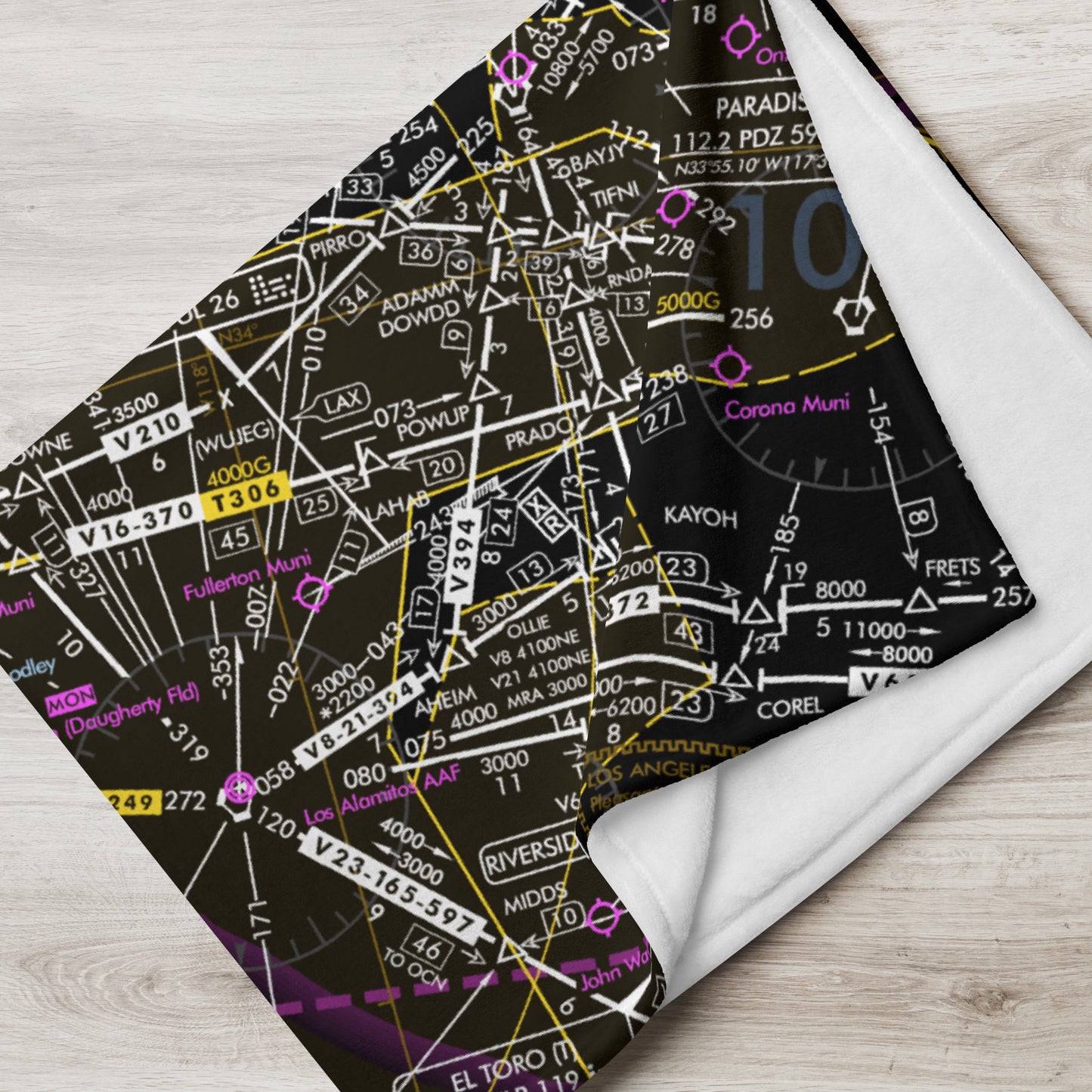 Aeronautical Chart - throw blanket (invert 2)