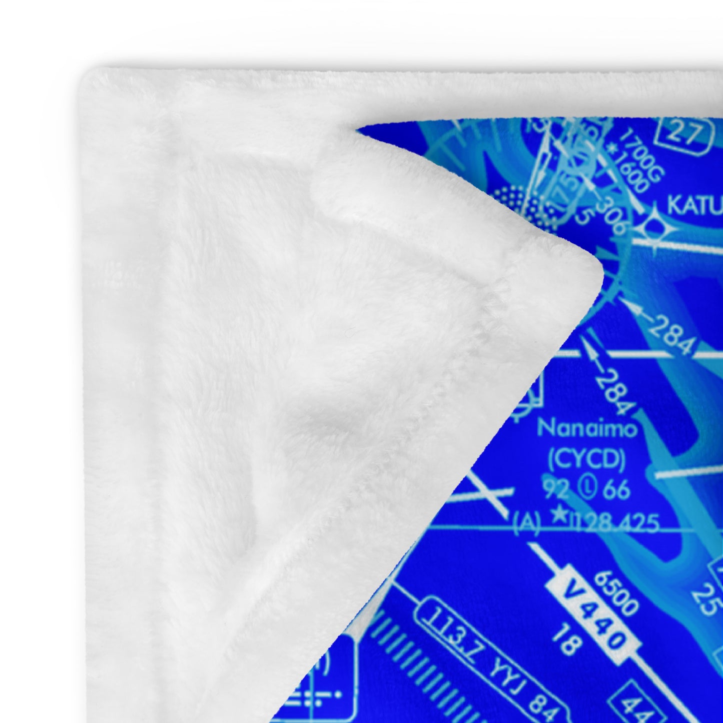 Aeronautical Chart throw blanket (blue)