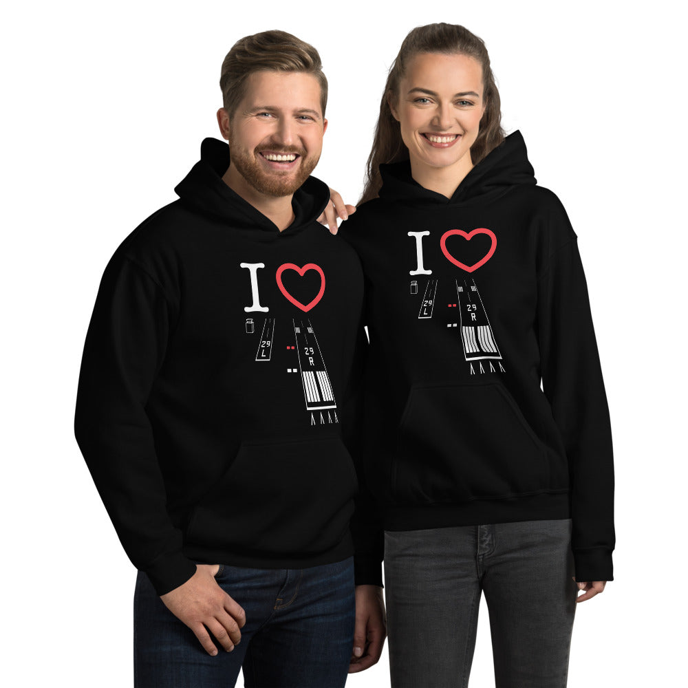 Torrance Airport Runways 29L / 29R - 11L / 11R - unisex hoodie