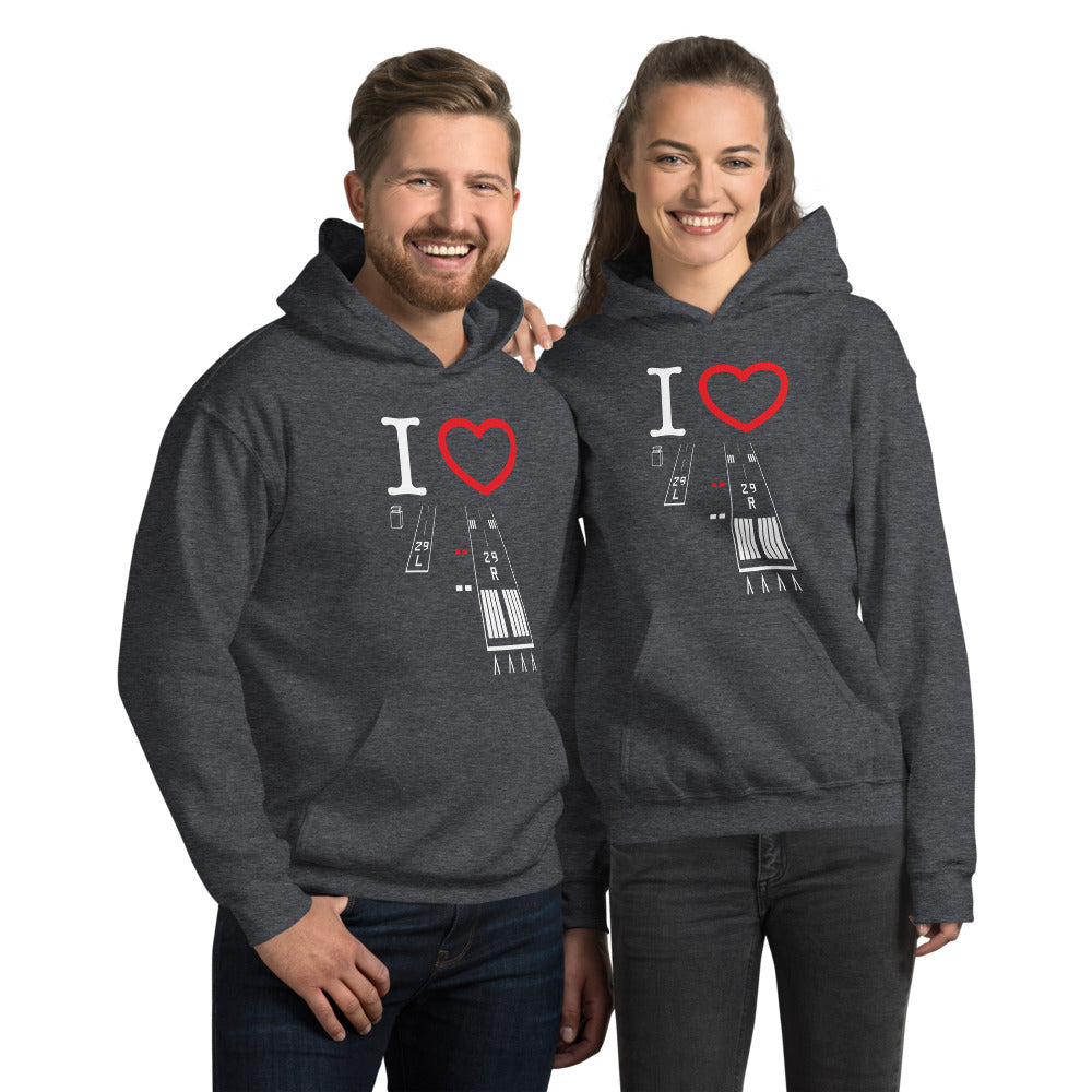 Torrance Airport Runways 29L / 29R - 11L / 11R - unisex hoodie