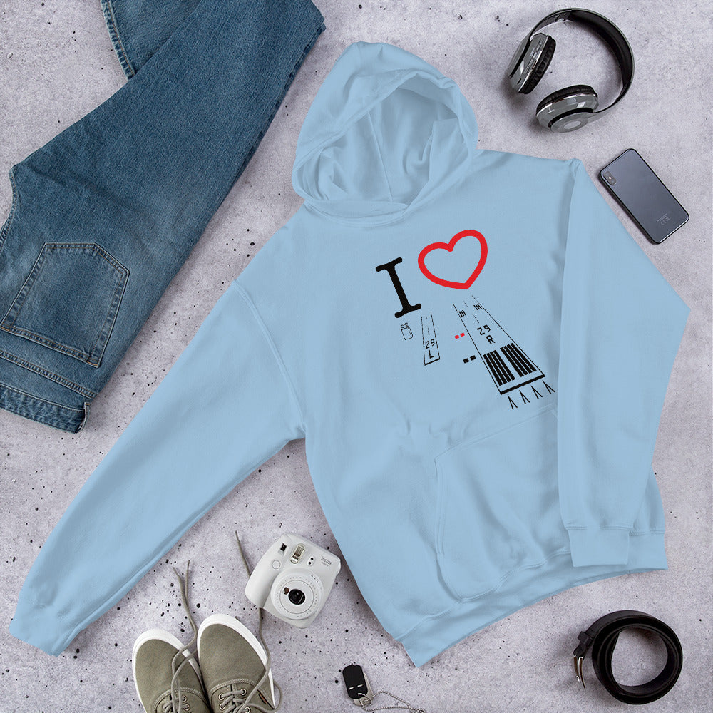Torrance Airport Runways 29L / 29R - 11L / 11R - unisex hoodie