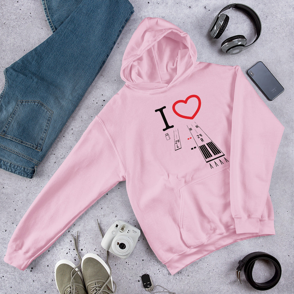 Torrance Airport Runways 29L / 29R - 11L / 11R - unisex hoodie