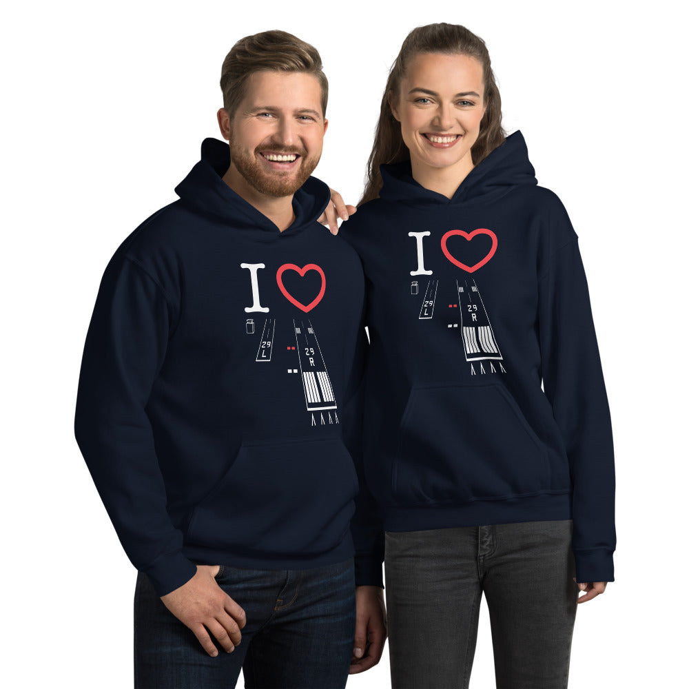 Torrance Airport Runways 29L / 29R - 11L / 11R - unisex hoodie