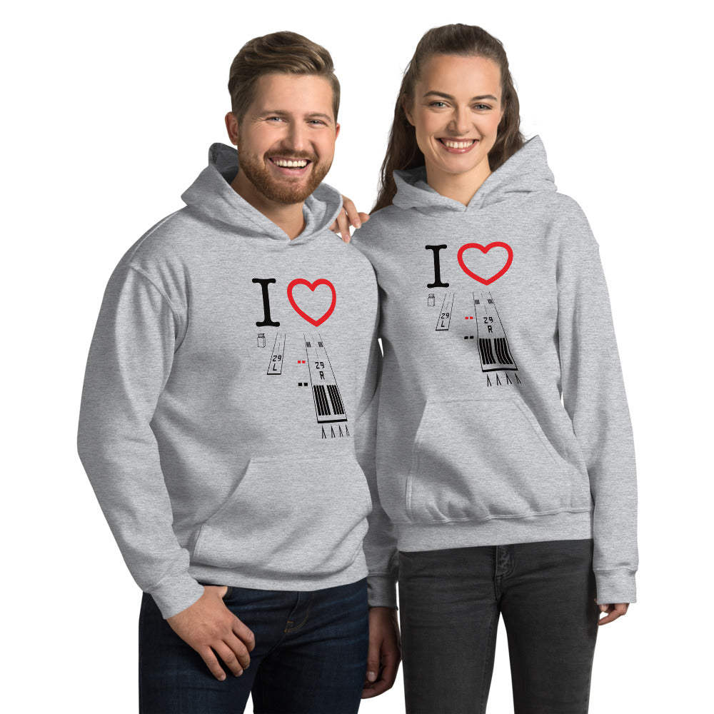 Torrance Airport Runways 29L / 29R - 11L / 11R - unisex hoodie